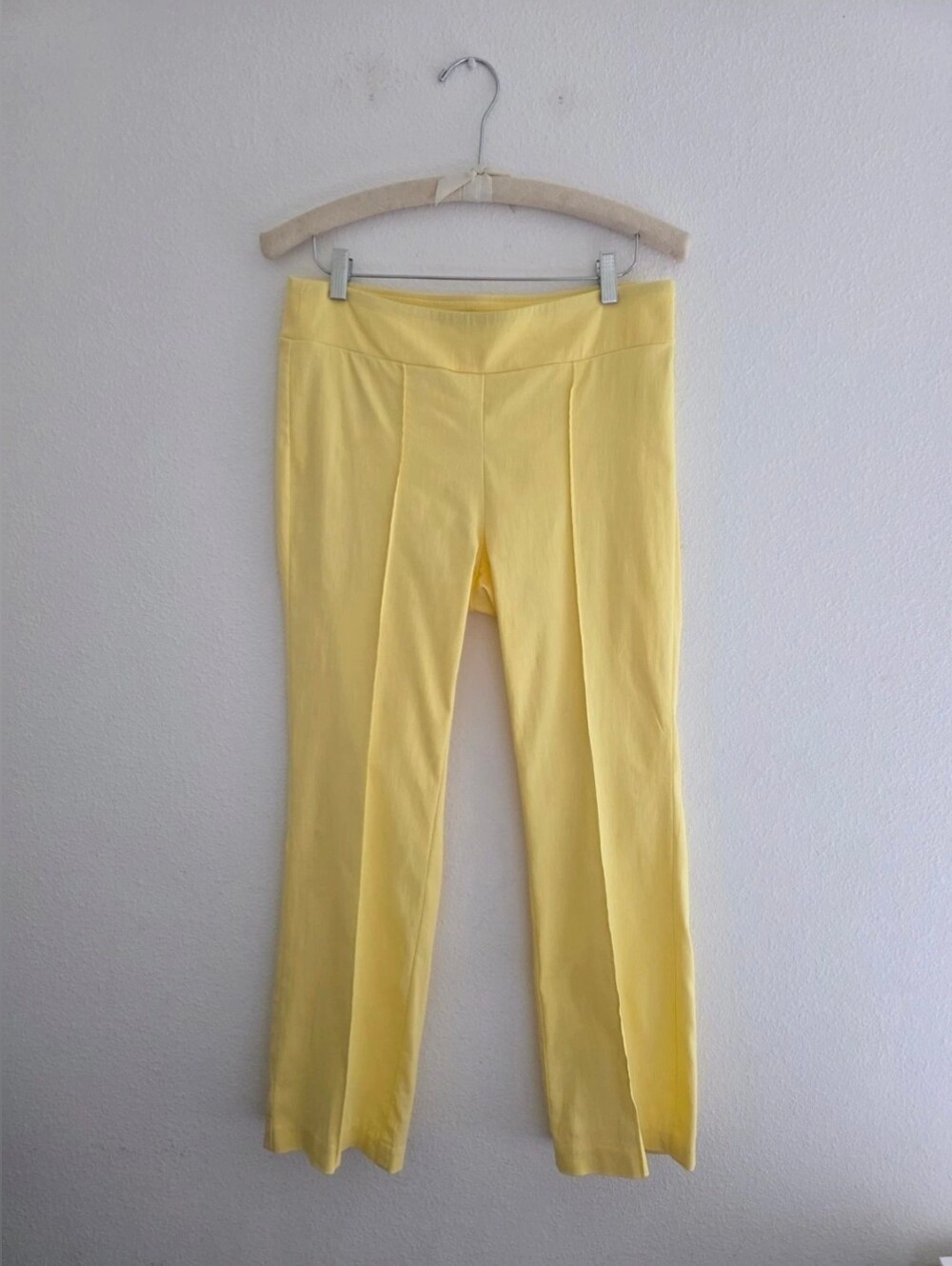 J.McLaughlin Ivy Pants Signature Amelia Cloth in Yellow Pull On Cropped Sz 8